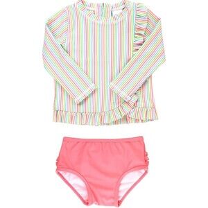 RuffleButts Toddler Rash Guard 2-Piece Swimsuit Set - 2T